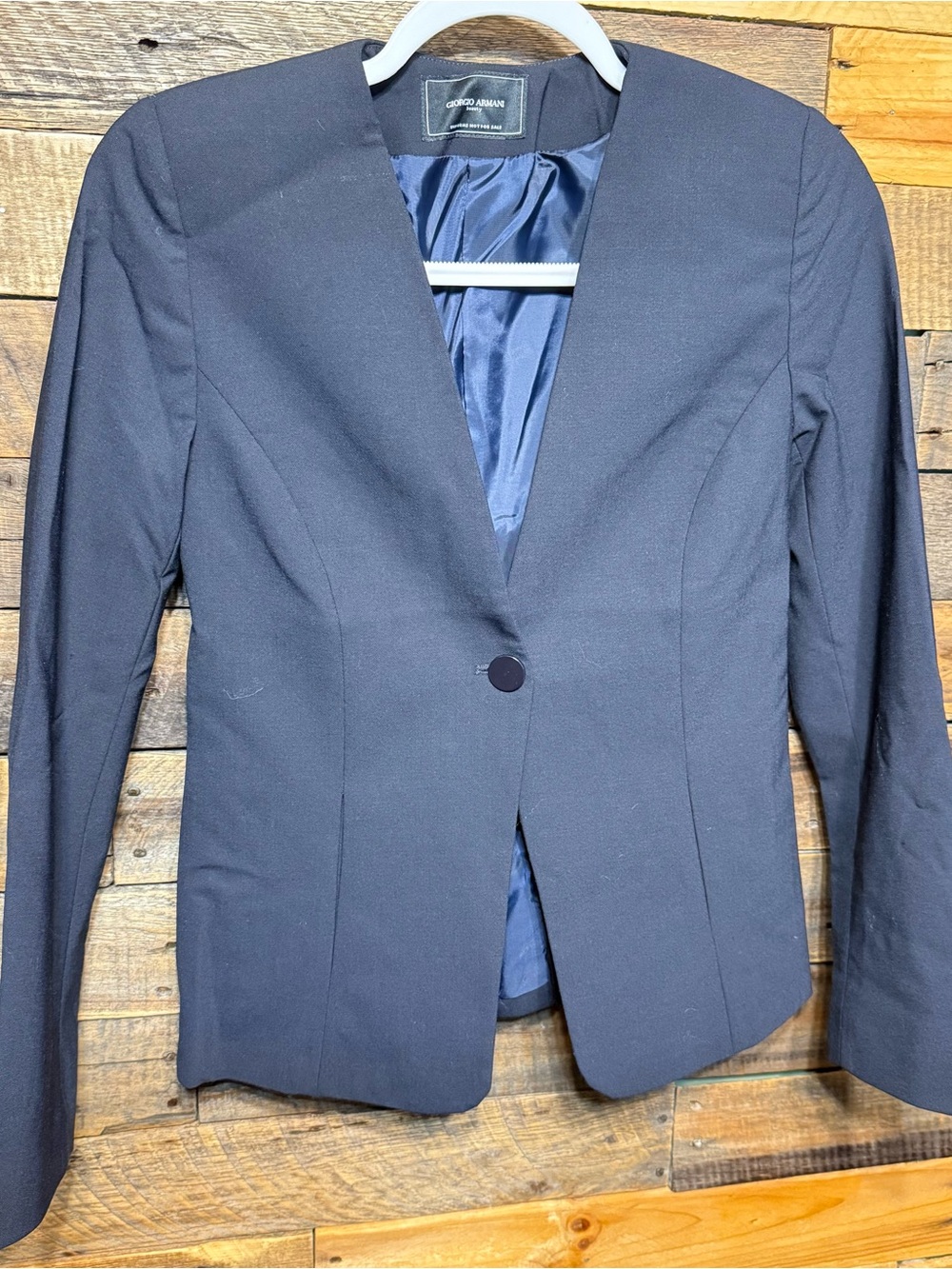 Giorgio Armani Womens EU 32M XS Navy Blue Suit Jacket Blazer Made In Italy